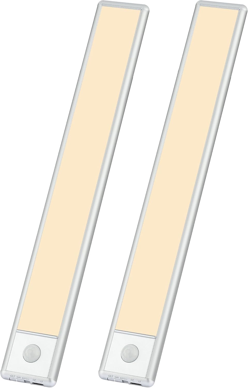 Luces LED Bajo Mueble con Sensor de Movimiento Recargables, Pack x2 Magnéticas Stick-On, 22 LEDs, USB-C, Luz Blanca Fría